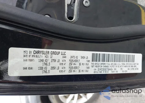 2013 Dodge Journey Sxt z USA, uszkodzony, nr VIN 3C4PDCBG9DT584454